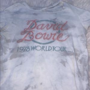 David Bowie t shirt with a cut neck line